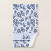 Blauw Paisley Patroon Bad Handdoek (Handdoek)
