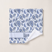 Blauw Paisley Patroon Bad Handdoek (Wasdoekje)