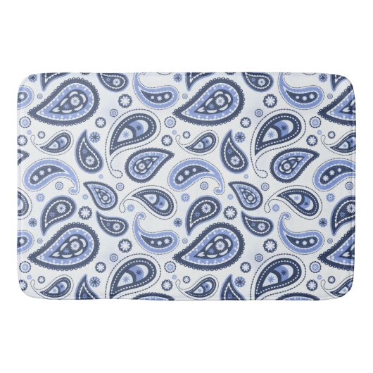 Blauw Paisley Patroon Badmat (Voorkant)