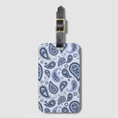 Blauw Paisley Patroon Bagagelabel (Voorkant (verticaal))