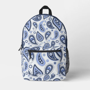 Blauw paisley patroon bedrukte rugzak