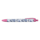 Blauw Paisley Patroon Blauwe Inkt Pen (Bovenkant)
