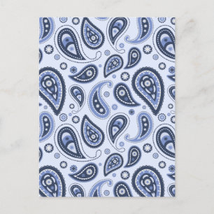 Blauw Paisley Patroon Briefkaart