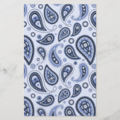 Blauw Paisley Patroon Briefpapier (Voorkant)