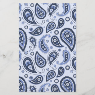 Blauw Paisley Patroon Briefpapier