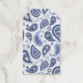 Blauw Paisley Patroon Cadeaulabels (Achterkant)
