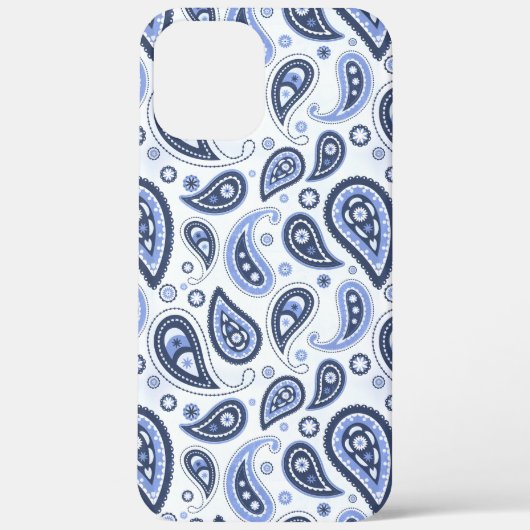 Blauw paisley patroon Case-Mate iPhone case (Achterkant)