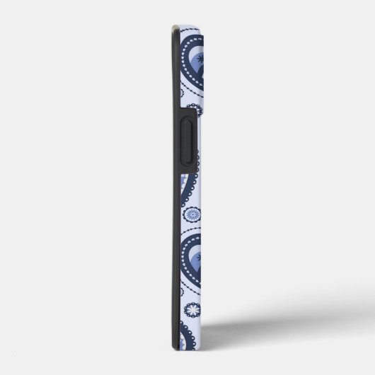 Blauw Paisley Patroon Case-Mate iPhone Case (Achterkant / Rechts)