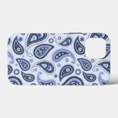 Blauw Paisley Patroon Case-Mate iPhone Case (Achterkant (horizontaal))