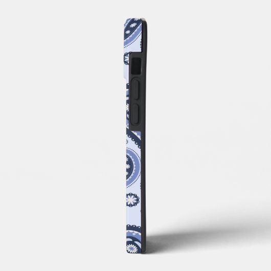Blauw Paisley Patroon Case-Mate iPhone Case (Achterkant / Links)