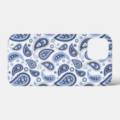 Blauw Paisley Patroon Case-Mate iPhone Case (Achterkant (horizontaal))
