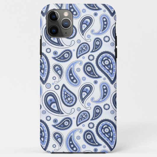 Blauw paisley patroon Case-Mate iPhone case (Achterkant)