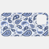 Blauw Paisley Patroon Case-Mate iPhone Case (Achterkant (horizontaal))