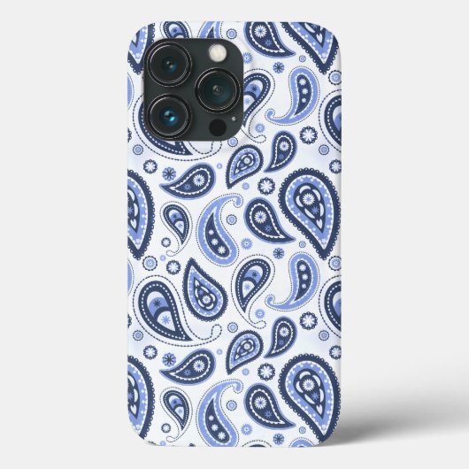 Blauw paisley patroon Case-Mate iPhone case (Achterkant)