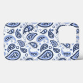 Blauw paisley patroon Case-Mate iPhone case (Achterkant (horizontaal))
