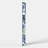 Blauw Paisley Patroon Case-Mate iPhone Case (Achterkant / Rechts)