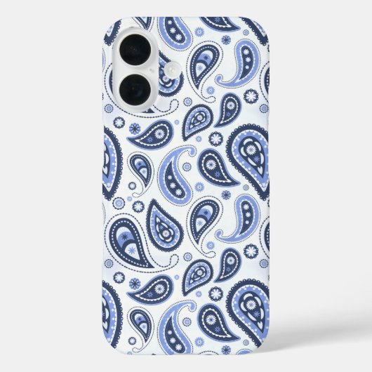 Blauw paisley patroon Case-Mate iPhone case (Achterkant)
