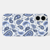 Blauw paisley patroon Case-Mate iPhone case (Achterkant (horizontaal))