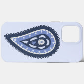Blauw paisley patroon Case-Mate iPhone case (Achterkant (horizontaal))