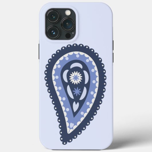 Blauw paisley patroon Case-Mate iPhone case (Achterkant)
