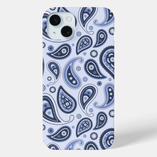 Blauw Paisley Patroon Case-Mate iPhone Case (Achterkant)