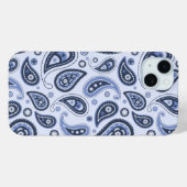 Blauw Paisley Patroon Case-Mate iPhone Case (Achterkant (horizontaal))