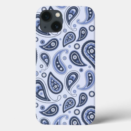 Blauw paisley patroon Case-Mate iPhone case (Achterkant)