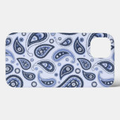 Blauw paisley patroon Case-Mate iPhone case (Achterkant (horizontaal))