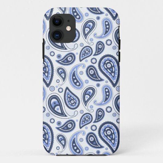 Blauw Paisley Patroon Case-Mate iPhone Case (Achterkant)
