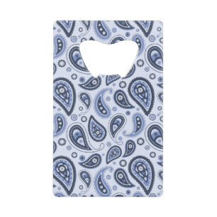 Blauw Paisley Patroon Creditkaart Flessenopener
