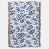 Blauw Paisley Patroon Deken (Voorkant Verticaal)