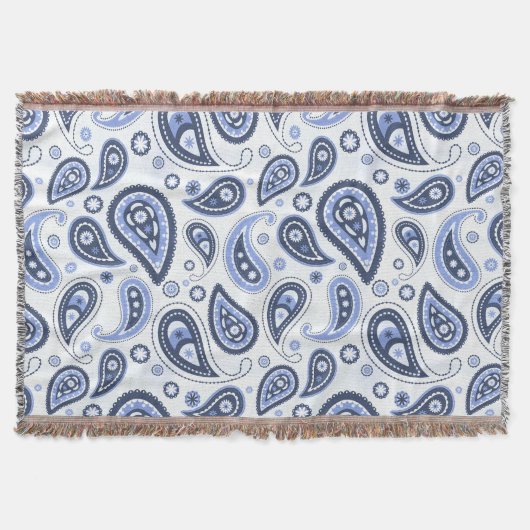 Blauw Paisley Patroon Deken (Voorkant)