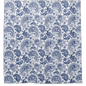 Blauw  paisley patroon douchegordijn (Voorkant)