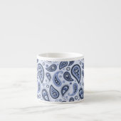 Blauw Paisley Patroon Espresso Kop (Voorkant)