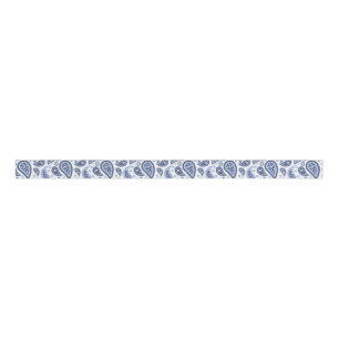 Blauw Paisley Patroon Grosgrain Lint