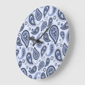 Blauw Paisley Patroon Grote Klok (Hoek)
