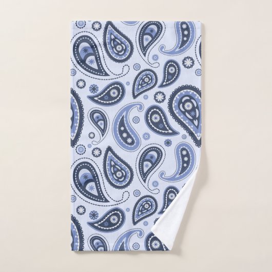 Blauw Paisley Patroon Handdoek (Handdoek)