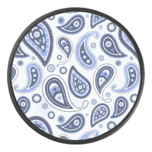 Blauw Paisley Patroon Hockey Puck