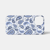 Blauw Paisley Patroon iPhone Hoesje (Achterkant horizontaal)