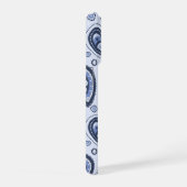 Blauw Paisley Patroon iPhone Hoesje (Rechterkant)