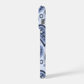 Blauw Paisley Patroon iPhone Hoesje (Linkerkant)