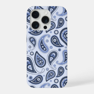 Blauw Paisley Patroon iPhone 15 Pro Case