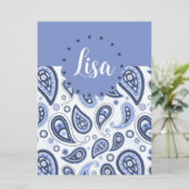 Blauw Paisley Patroon Kaart (Staand voorkant)