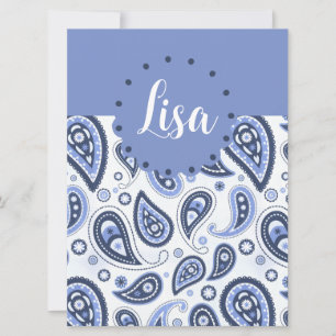 Blauw Paisley Patroon Kaart