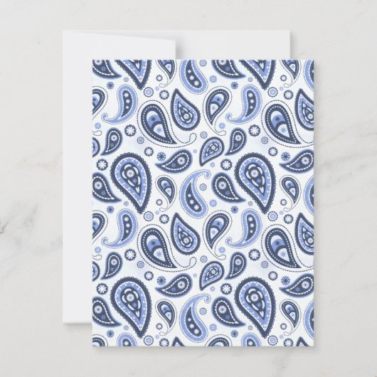 Blauw Paisley Patroon Kaart (Voorkant)
