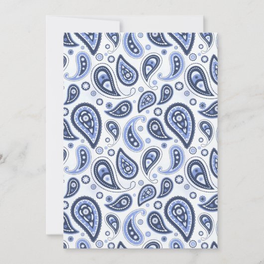 Blauw Paisley Patroon Kaart (Voorkant)