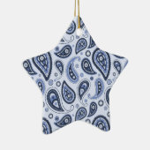 Blauw Paisley Patroon Keramisch Ornament (Rechts)