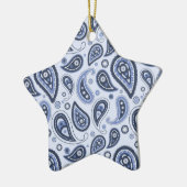 Blauw Paisley Patroon Keramisch Ornament (Links)