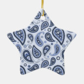 Blauw Paisley Patroon Keramisch Ornament (Achterkant)