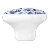 Blauw Paisley Patroon Keramische Knop (Zijkant)